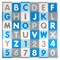 Tadpoles 36 Tiles ABC Foam Playmat | Interlocking Tiles with 24 Border Pieces | Soft EVA Foam & Lead Free | Durable & Long-lasting | Total Floor Coverage 74” x 74” | Kids Aged 3 and Up | Blue and Grey